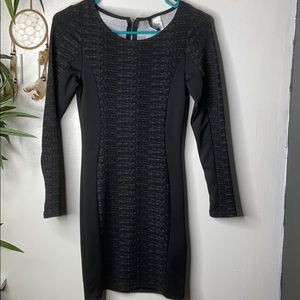 HM black 3/4 sleeve body con dress  black